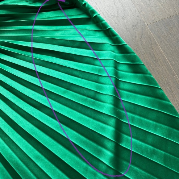 Delfi Collective LEAH Pleated One Shoulder Green Hunter Midi Dress - XS X SMALL - Picture 4 of 14